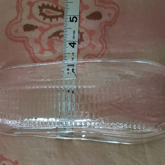 4 Vintage Corn on the Cob Glass Dish Vintage Corn on the Cob Glass Plate Clear - Picture 7 of 10
